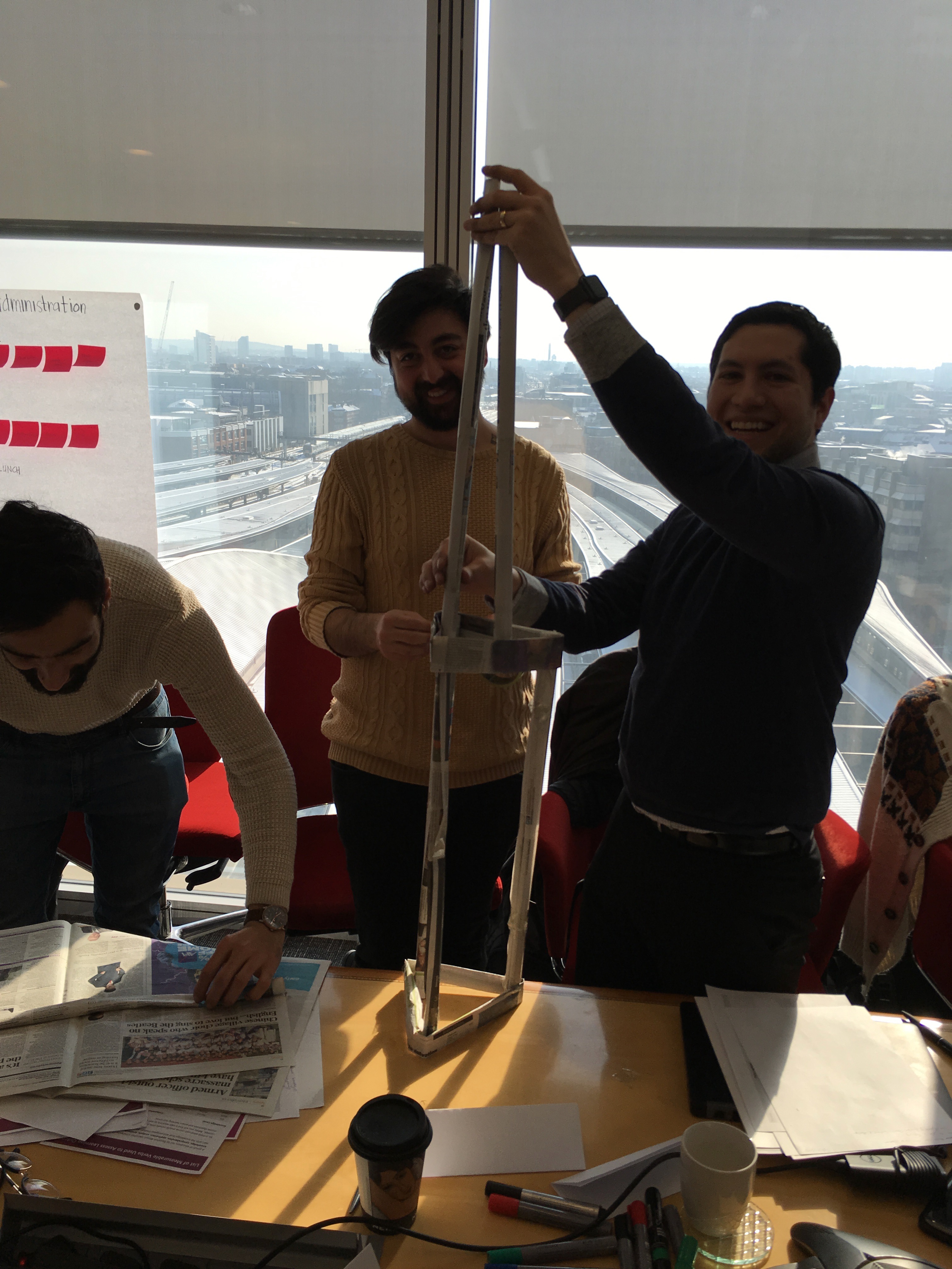 Leadership and management team participating in a training workshop abroad.