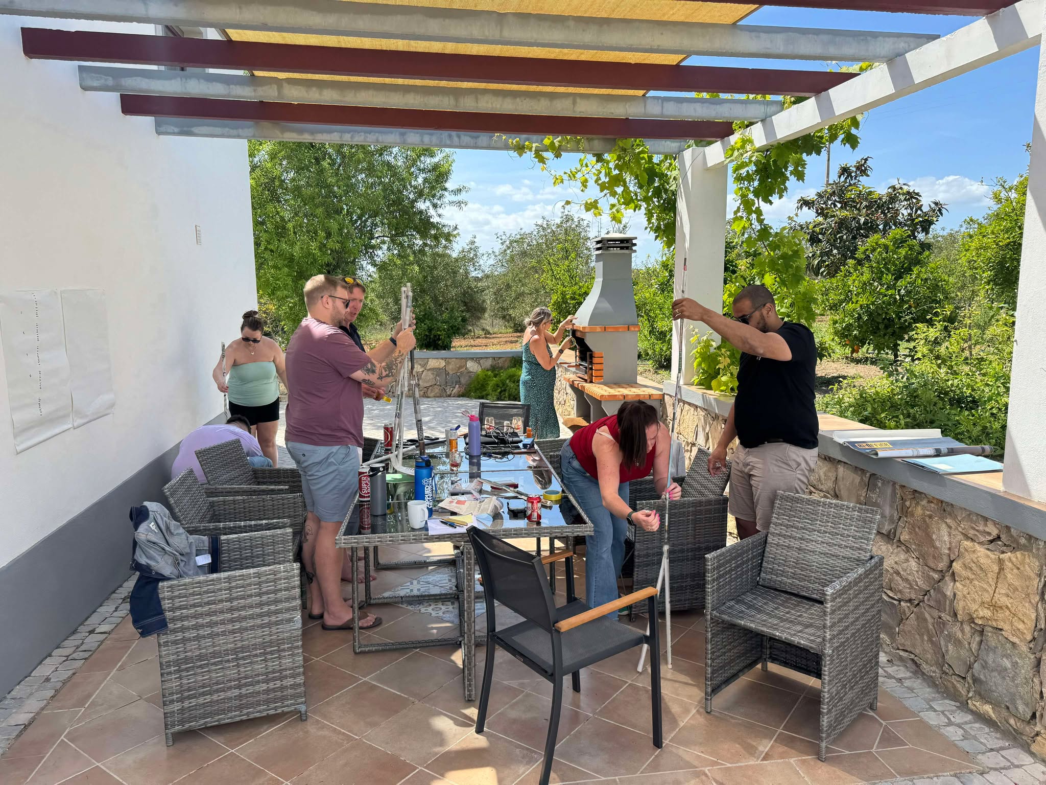 Managers discussing leadership challenges during an international training course